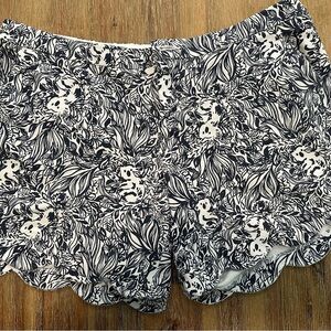 Lilly Pulitzer Black and White Floral High Waist Shorts